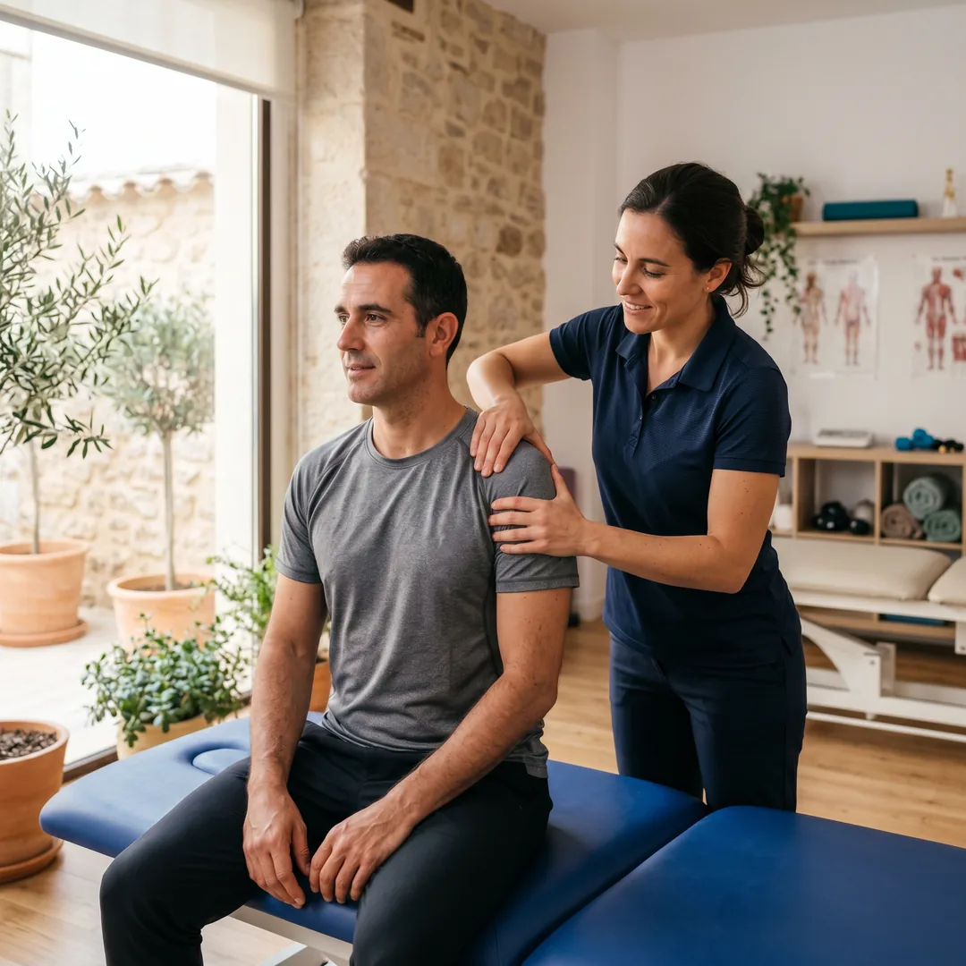 Sesión de fisioterapia — contenido para redes